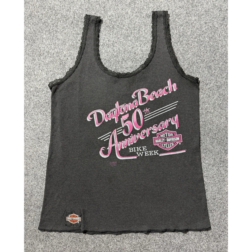 VTG Daytona Beach 50th Anniversary Bike Week Harley Davidson 3D Emblem Tank Top